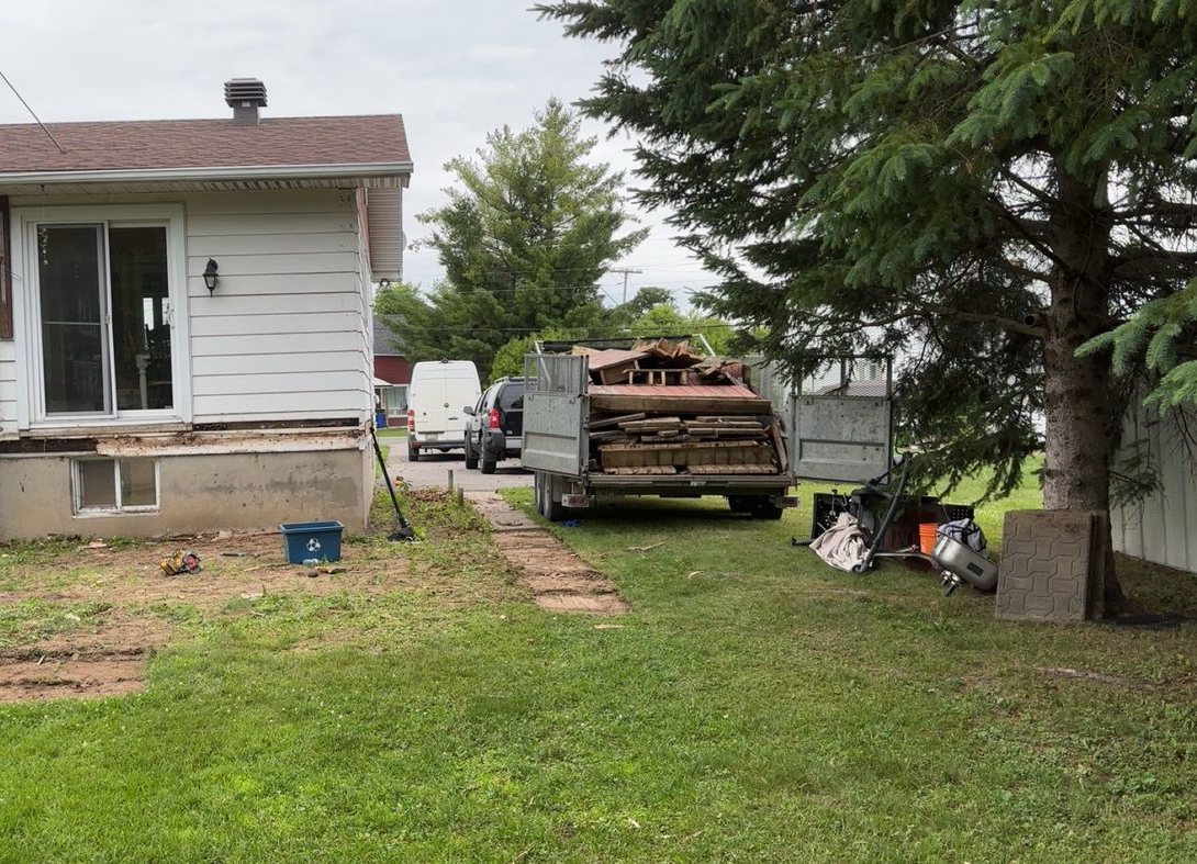 Backyard cleared and old deck removed